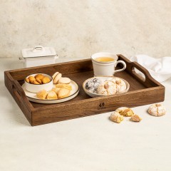 Поднос дубовый с ручками, 42х30х6 см. Uneca