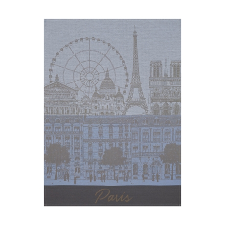 Полотенце для посуды, 60х80 см. 100% хлопок, серое, PARIS PANORAMA Le Jacquard Francais