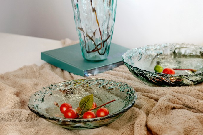 Ваза, 29х13 см, декоративная, стекло, мятый эффект, Pandora SAN MIGUEL