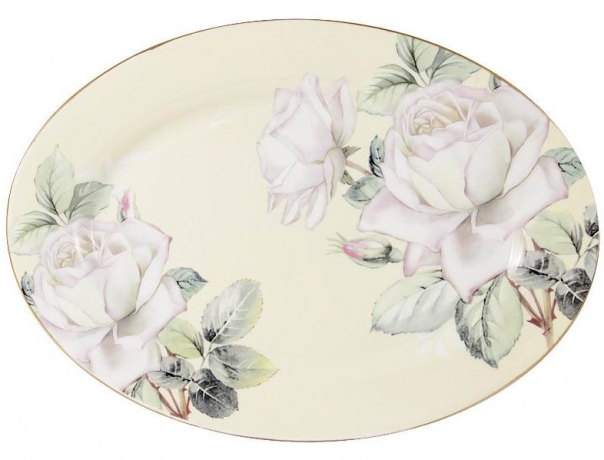 Блюдо овальное "Белые розы" Colombo, 32х23 см.