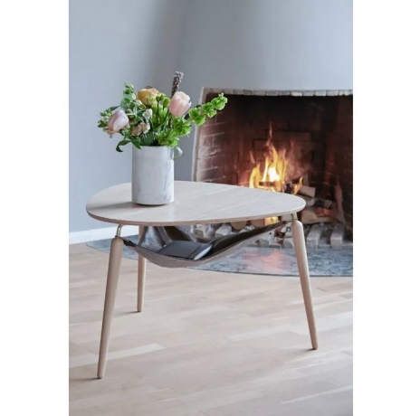 Столик журнальный Hang Out, дуб, 75х73х49 см, серый Umage