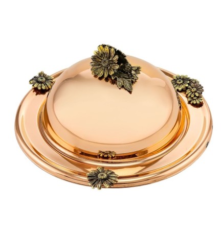 Масленка "Ромашки" медная с черн.