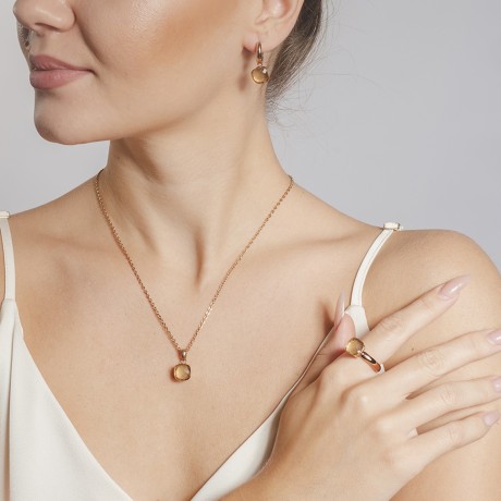 Кольцо Firenze champagne 16.5 мм. 612083 BR/RG Qudo