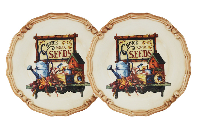 Набор из 2-х десертных тарелок Садовые цветы, 20,5 см. LCS