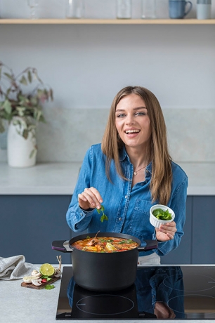 Кастрюля, 20 см. 2,5 л. фиолетовая, Squality