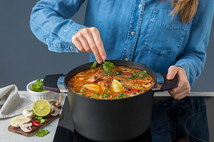 Кастрюля, 20 см. 2,5 л. фиолетовая, Squality