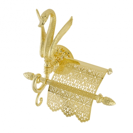 Бумагодержатель с крышкой Лебедь Luxor, золото