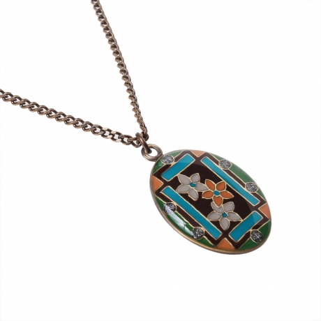 Колье Незабудки B75786-6D BR Clara Bijoux