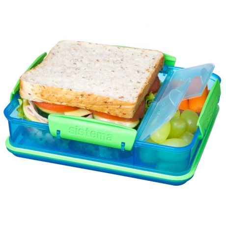 Контейнер с разделителем Lunch, 975 мл. красный Sistema