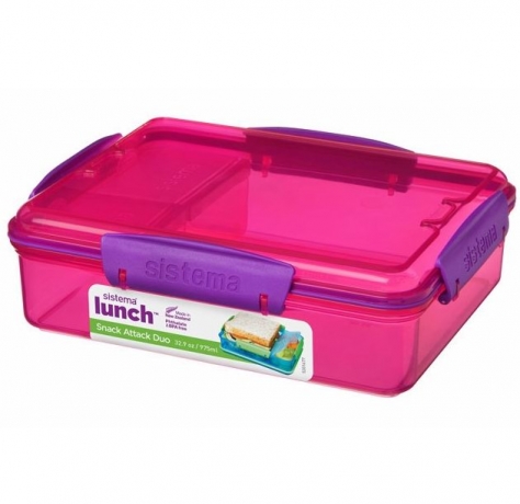 Контейнер с разделителем Lunch, 975 мл. красный Sistema