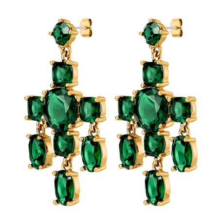 Серьги LEONORA SG EMERALD GREEN