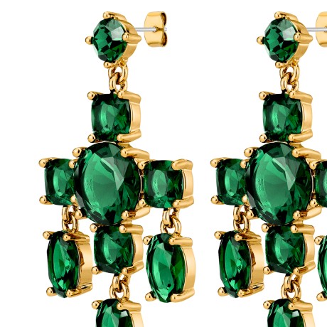 Серьги LEONORA SG EMERALD GREEN