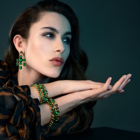 Серьги LEONORA SG EMERALD GREEN