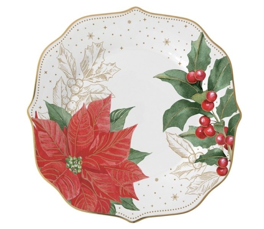 Тарелка десертная Пуансеттия и ягоды, 19 см. Easy Life