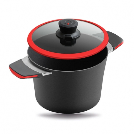 Кастрюля, 24 см. 4 л. красная индукционная Squality