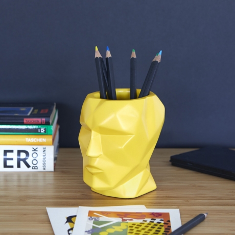 Подставка для канцелярских принадлежностей The Head желтый, Balvi