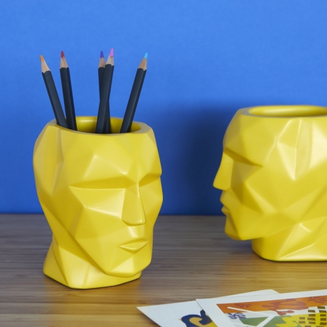 Подставка для канцелярских принадлежностей The Head желтый, Balvi