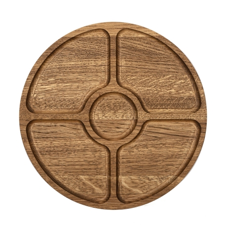 Менажница дубовая круглая, диаметр 27 см. Uneca