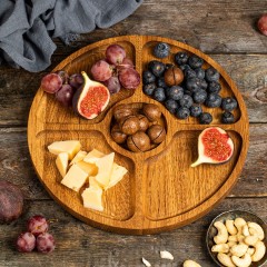 Менажница дубовая круглая, диаметр 27 см. Uneca