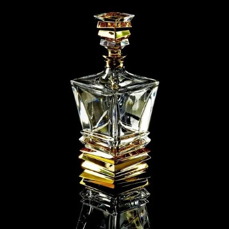 Комплект для виски VIKONT: графин + 2 стакана, хрусталь/декор золото 24К