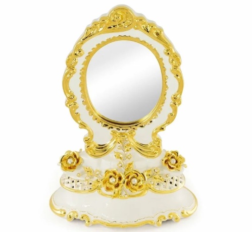 Зеркало настольное, 48 см. EMOZIONI, керамика, swarovski