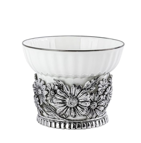 Чашка чайнaя "Ромашки" посереб. с черн. 