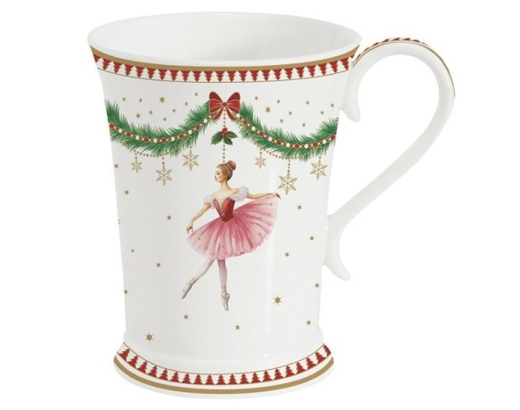 Кружка, 300 мл, фарфор P, белая, Щелкунчик и фея, Magie de Noel, Easy Life
