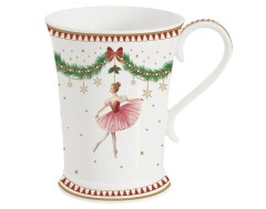 Кружка, 300 мл, фарфор P, белая, Щелкунчик и фея, Magie de Noel, Easy Life