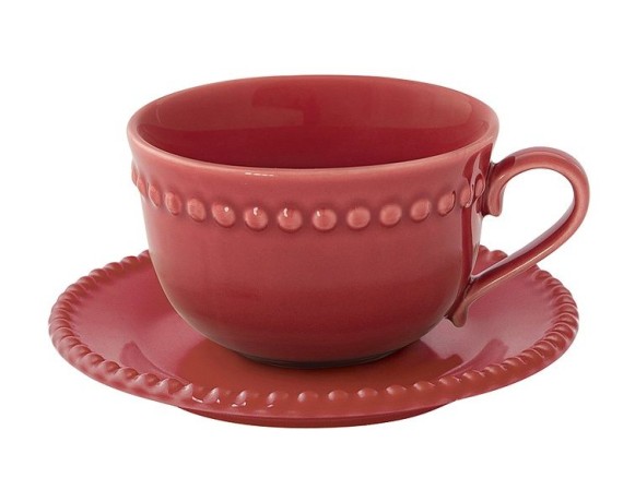 Чашка с блюдцем Tiffany, бургунди, 0,11л. Easy Life