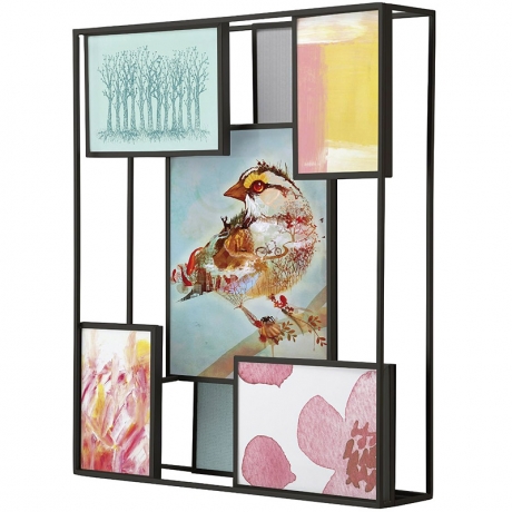 Мультирамка matrix настенная черная, 38х45х9 см, Umbra