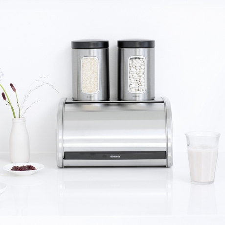 Хлебница со сдвигающейся крышкой (малая), Стальной Brabantia