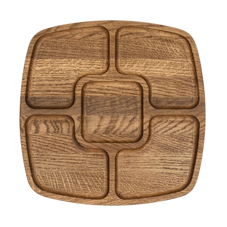 Менажница дубовая квадратная, 27х27 см. Uneca