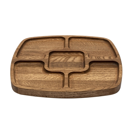 Менажница дубовая квадратная, 27х27 см. Uneca