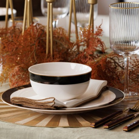 Набор из 4 пиал для хлопьев фарфоровые Luxe Deco, 14 см. Mikasa Kitchen Craft