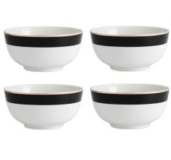 Набор из 4 пиал для хлопьев фарфоровые Luxe Deco, 14 см. Mikasa Kitchen Craft