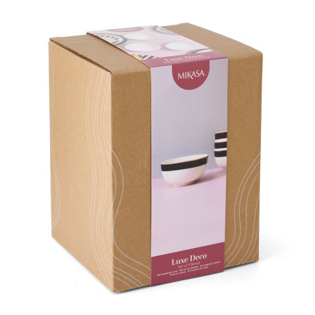 Набор из 4 пиал для хлопьев фарфоровые Luxe Deco, 14 см. Mikasa Kitchen Craft