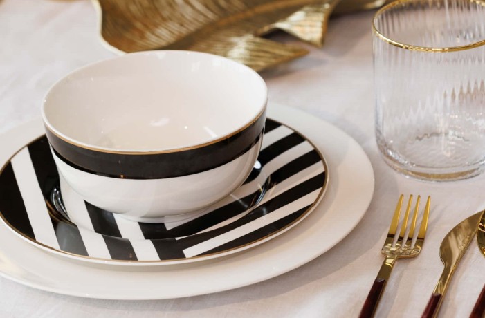 Набор из 4 пиал для хлопьев фарфоровые Luxe Deco, 14 см. Mikasa Kitchen Craft