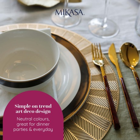 Набор из 4 пиал для хлопьев фарфоровые Luxe Deco, 14 см. Mikasa Kitchen Craft