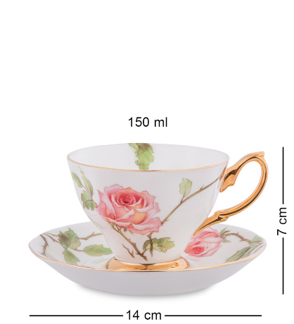JK- 35 Чайный набор на 6 перс."Итальянская роза" (Pavone)
