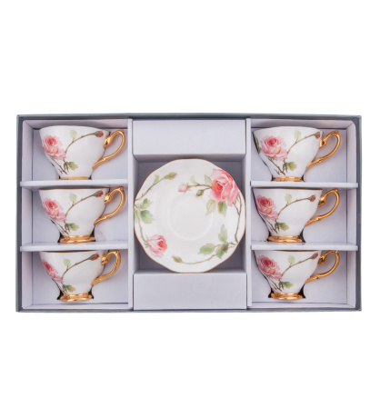JK- 35 Чайный набор на 6 перс."Итальянская роза" (Pavone)
