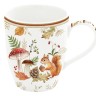 Кружка, 350 мл, фарфор P, белая, Белка и грибы, Autumn Breeze, Easy Life