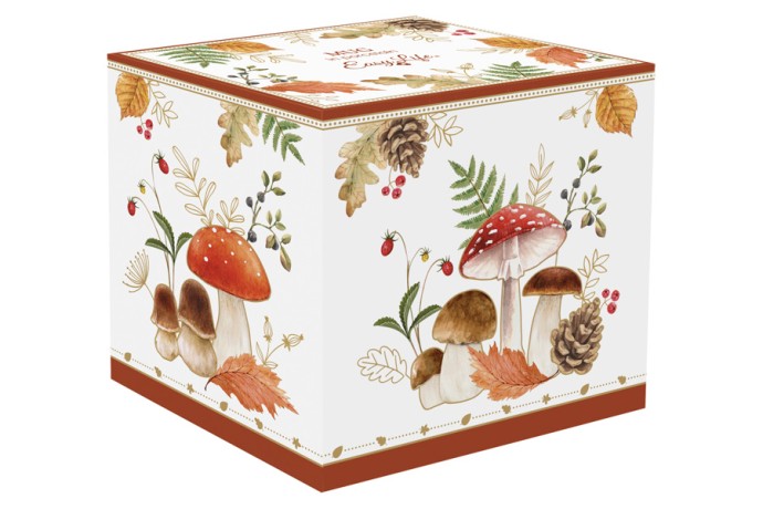 Кружка, 350 мл, фарфор P, белая, Белка и грибы, Autumn Breeze, Easy Life