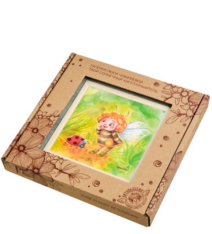 SZ-377 Панно керамическое "Удачливая пчелка" 10х10