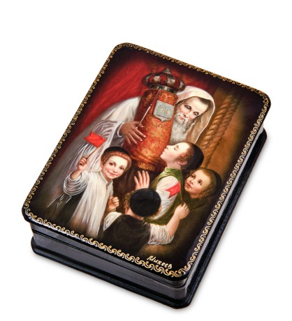 ШК-19/49-B Шкатулка в технике декупаж "Евреи" (10х8х3,5)