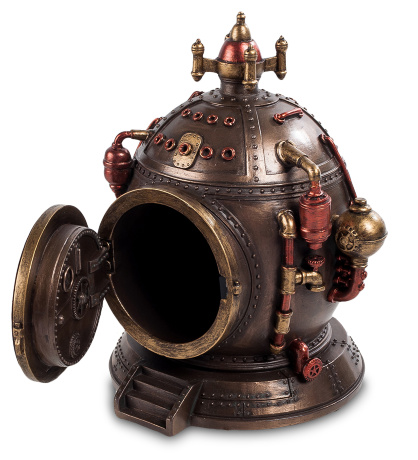 WS-294 Шкатулка с часами в стиле Стимпанк "Машина времени"