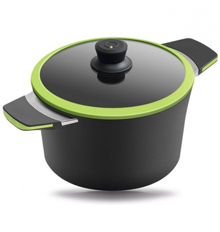 Кастрюля, 20 см. 2,5 л. зеленая индукционная Squality