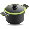Кастрюля, 20 см. 2,5 л. зеленая индукционная Squality