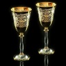 Бокалы для вина/воды VITTORIA, набор 2 шт, хрусталь/декор золото 24К