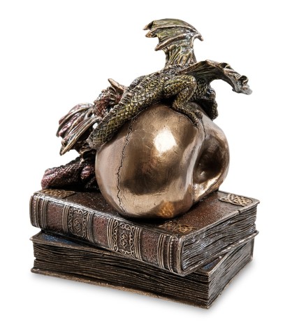 WS-919 Статуэтка "Драконы на черепе и книгах"