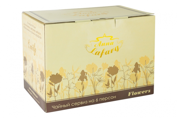 Чайный сервиз на 6 персон Flowers, 14 предметов Emily